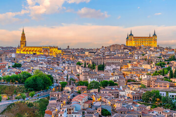 Toledo city skyline, cityscape of  Spain
