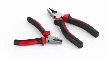 Obraz premium Pliers red and black color isolated on white background