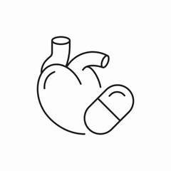 heart medicine pills icon vector sign