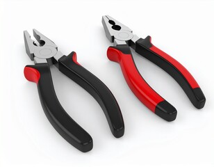 Obraz premium Pliers red and black color isolated on white background