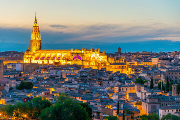 Toledo city skyline, cityscape of  Spain