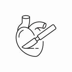 heart surgery scalpel icon vector sign