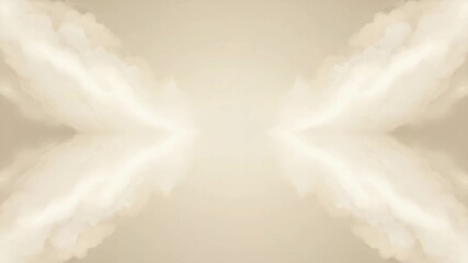 The symmetrical clouds create an angelic vibe, seeming to reveal heavenly skies in a serene and calming abstract pattern.