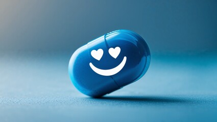 Happy pill with heart eyes