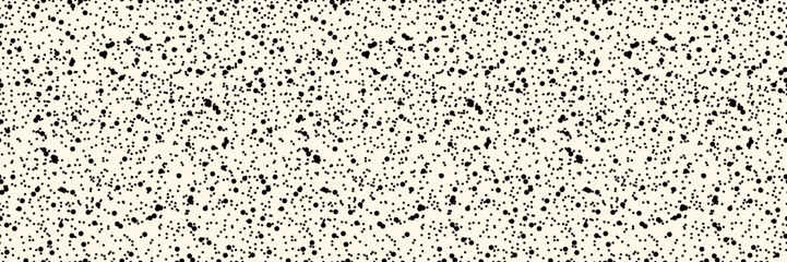Paper fleck seamless pattern. Black speckled gritty texture, beige organic background. Vector simple backdrop for scrapbook, wrapping, wallpaper.