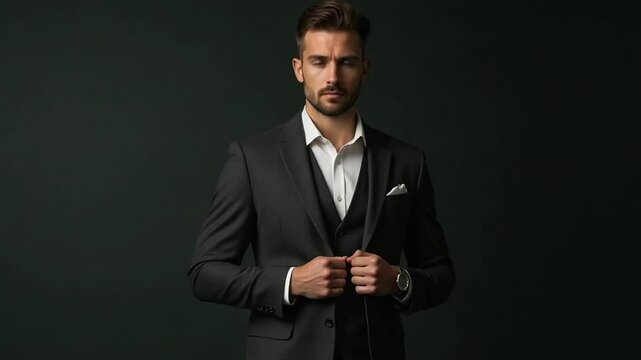 Stylish Young Man in Dark Fashion Portrait