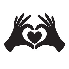 Heart hands gesture icon valentine logo silhouette