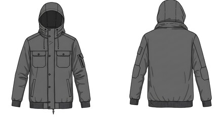 Naklejka premium Urban Storm Jacket: Front & Back
