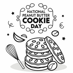 NATIONAL PEANUT BUTTER COOKIE DAY vector illustration