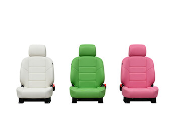 Vibrant Car Seat Options White Lime Green and Pink Leather