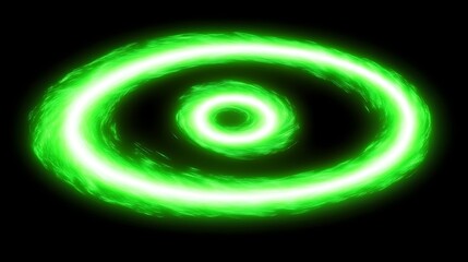 Naklejka premium Abstract glowing green rings