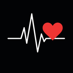 Minimalist geometric heartbeat medical card design