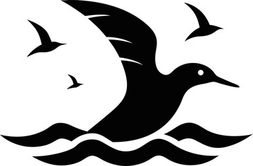 Fototapeta premium Sea Birds Silhouette icon