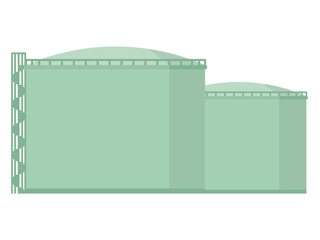 円筒型ガスタンクのイラスト