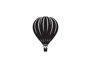 Obraz premium Hot Air Balloon Silhouette Over Mountains with Clouds – Flight, Serenity, and Landscape Beauty.