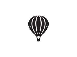 Obraz premium Hot Air Balloon Silhouette Over Mountains with Clouds – Flight, Serenity, and Landscape Beauty.