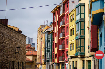 Naklejka premium Gijón is a vibrant coastal city in Asturias, Spain, known for its beaches, culture, and maritime heritage.
