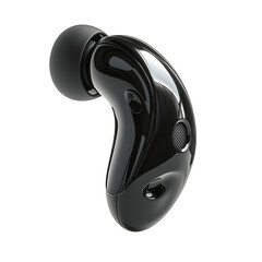 Wireless earbud single bluetooth headset audio technology gadget shiny isolated on transparent  background png