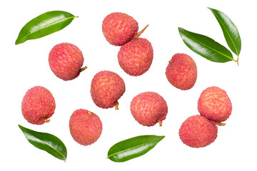 Lychee on white background	