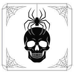Scary pirate skull and crossbones vector art illustration symbolizes death, danger, and Halloween horror