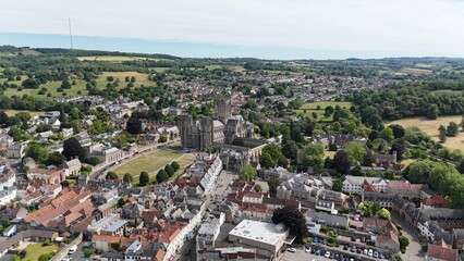 Wells Cathedral,Market Place,Wells,Somerset,England,UK,drone.