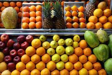 Fresh fruit background from Marrakech, Morocco
