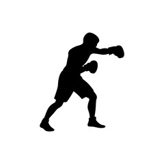 Boxer Silhouette Isolated on Transparent Background
