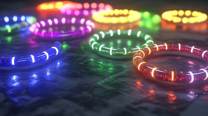 Colorful rings, glowing rings, abstract rings