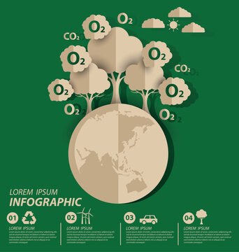 Oxygen. save world vector illustration.