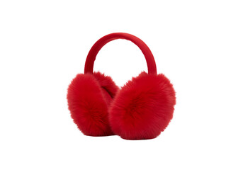 Red Fleece Earmuffs Winter Warmth