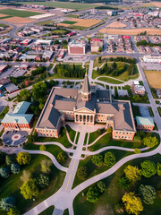 Aerial View of a large Public University in Grand Forks, North Dakota