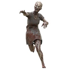 Zombie girl isolated white background 3d illustration