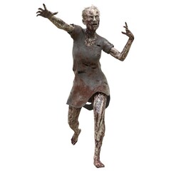Zombie girl isolated white background 3d illustration