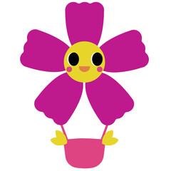 Flower Hot Air Balloons Cute Characters