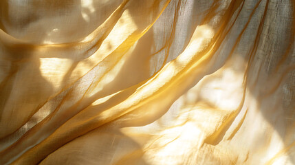 Golden Fabric Draped Texture with Sunlight and Shadow, Textarea 