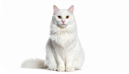 Fototapeta premium Turkish angora isolated on white background