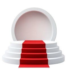 red carpet on white background 3d render