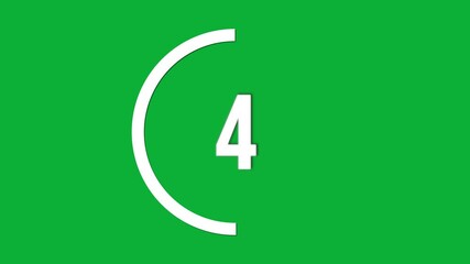 10 to 1 countdown on circle animation on green screen, motion element for beginning the podcast or video - Powered by Adobe