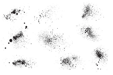 Black blood drip isolated vector paint splash background collection