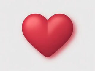 Red 3d heart symbol floating on a clean white background ready for use