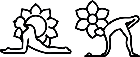 Obraz premium Yoga Pose Silhouette with Mandala Background