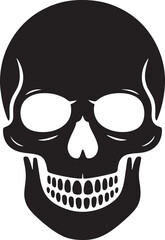 Silhouette Style Skull Vector Illustration on Black Background for Halloween Designs and Gothic Themed Graphics