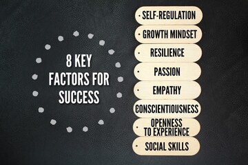 Eight key factors for success is  self-regulation, growth mindset, resilience, passion, empathy,...