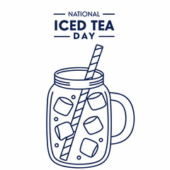 NATIONAL ICED TEA DAY vector illustration