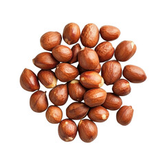 Obraz premium Pile of hazelnuts isolated on transparent background