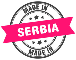 Made in Serbia round sign. Made in Serbia stamp.