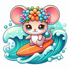 Naklejka premium charming animals surfer