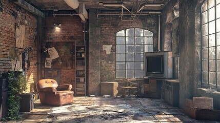 Urban texture with a mix of rusty metal and exposed brick.