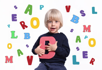 Child of 2-3 years old learns letters ABC . Need for a speech therapist