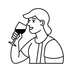 man drinking wine